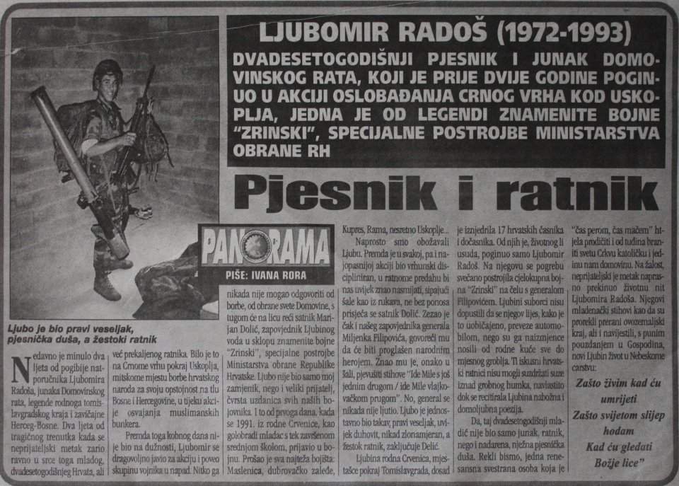 tekst o bojovniku hv stradalom kod GV2.JPG -    Grabar-Kitarović odlikovala specijalne jedinice HV-a koja su napadale Gornji Vakuf!